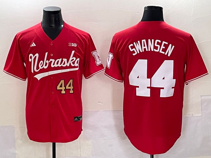Men Nebraska Cornhuskers #44 Swansen Red 2025 Joint Name NCAA Jersey style 2->ncaa teams->NCAA Jersey